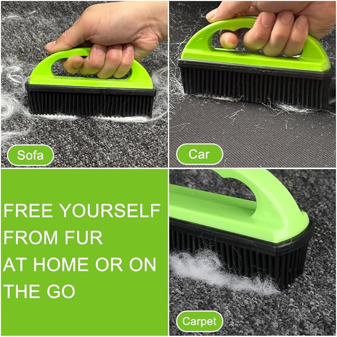 Pet Hair Remover Rubber Brush, Bath Brush for Dogs & Cats, Reusable Lint Roller, Furniture & Car Hair Removal Brush, Effective for Carpets, Couches, and Clothes