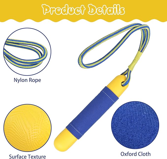 Dog Pool Toys Float on Water, Interactive Fetch Toy for Training Retrieving Bumper Outdoor Backyard Summer 2 Pack