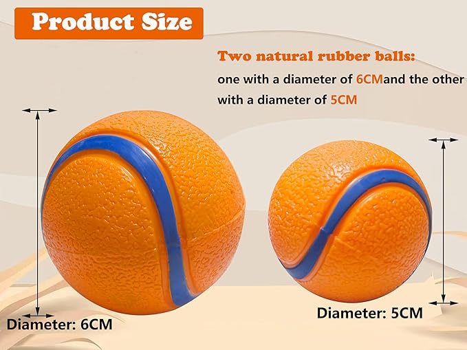 Dog Toy Ball,Rubber Sound-Producing Toy Ball, with a Groove Design That is Resistant to Bites, Has a High Bounce, Dog Training Interactive Pet Toy, Relieving Pet Anxiety,Pack of 2