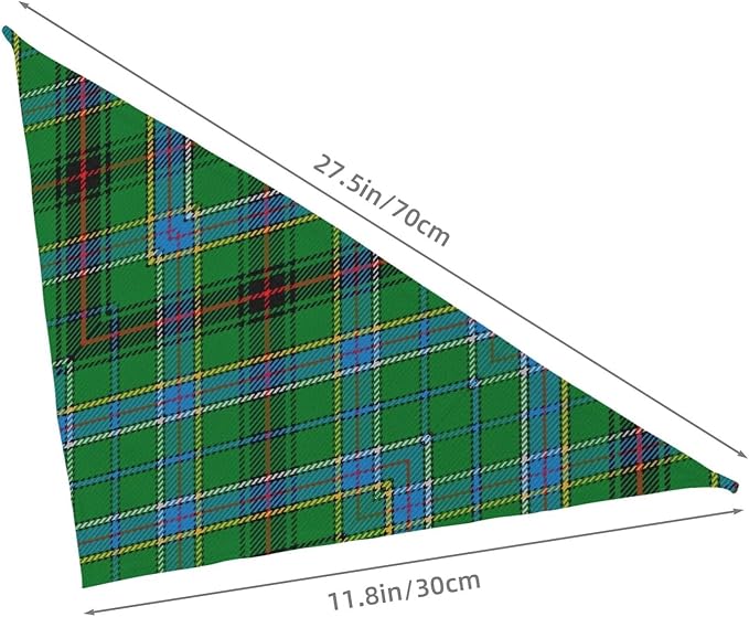 Scots Style Tartan Plaid Teal Dog Bandana Scarf Triangle Bibs Pet Accessories Cat Kerchief