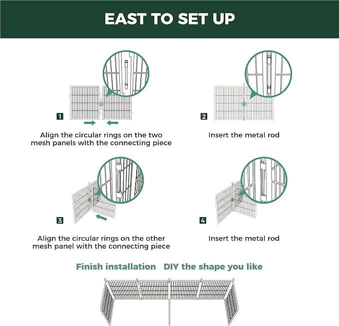 FXW Playpen Connector (Pack of 2), Playpen Accessories Only for FXW Dog Playpen, Designed for 24" Height FXW Homeplus/Rollick/Instant Playpen (Playpen Not Included), White│Patent Pending