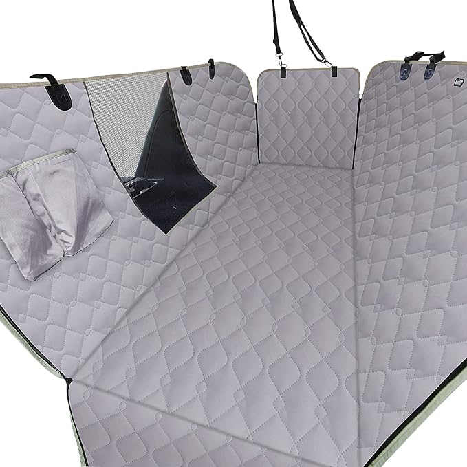 Lassie XL Truck Dog Seat Cover Back Seat with 2 Seat Belts, Dog Car Hammock for Large SUV and Trucks Compatible with F150 F250/Chevrolet Silverado/Ram Pickup/GMC Sierra/Toyota Tundra and Crew Cab