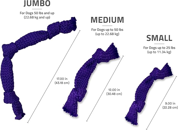 Playology Dog Toys | Dri-Tech Dental Rope Toy for Dogs - Gentle on Teeth | Jumbo Pork Sausage Scented Toy - Easy to Clean and Made from Non Toxic Materials