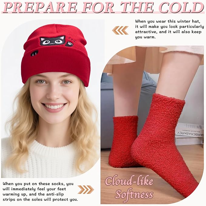 Beanie Hat and Socks for Winter