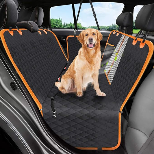 Victoper Dog Car Seat Cover, Heavy Durable Dog Seat Cover for Back Seat, 100% Waterproof Scratch Proof Nonslip Dog Hammock for Car with Side Flap, Pet Back Seat Covers Large 60" W x 64" L