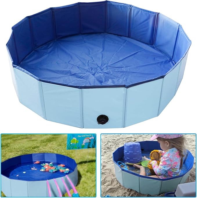 Artilife Whelping Box for Dogs and Puppies,Welp Box Whelping Pool,Whelping Pen for Dogs,Easy to Clean (39inch Dia.x12inch H(100x30cm), Blue)