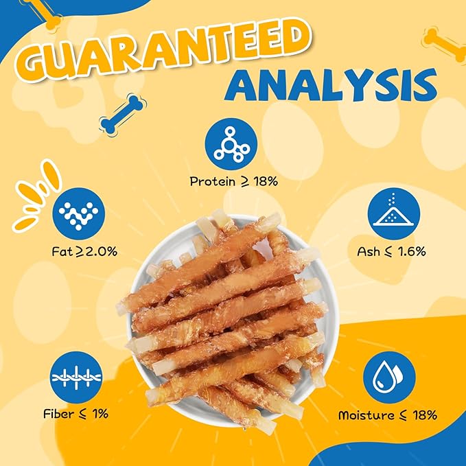 Gazeupon Soft Dog Treats, Healthy Training Treats for Dogs, Rawhide Free Snacks for Small Dogs, Chicken Wrapped Cod Sticks w/Glucosamine Chondroitin
