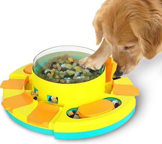 Dog Puzzle - Food Puzzle Toy Feeder, Treat Puzzles for Mental Stimulation (Push)