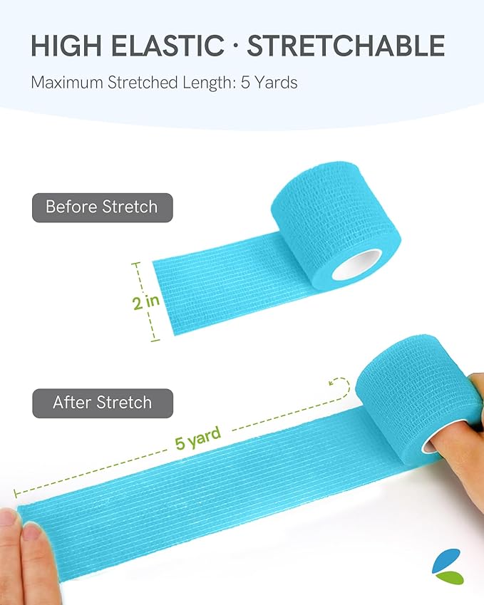 FriCARE Self Adhesive Bandage Wrap, Medical Tape in First Aid Kit, Cohesive Bandages for Wounds Sport Vet, 2 inches X 5 Yards 6 Rolls, Kismet Dream