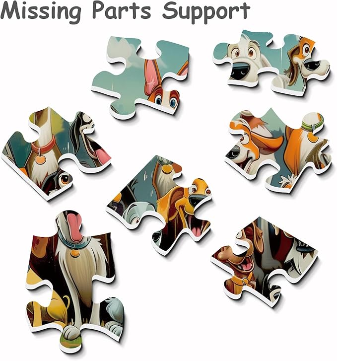 Funny Dog Puzzles for Adults 1000 Pieces, Cute Puppy Animal Jigsaw Puzzle, Challenging Puppies Family Puzzle as Home Wall Art Decor