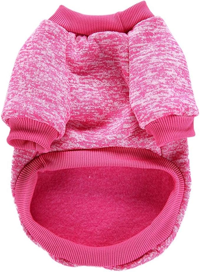 Jecikelon Dog Clothes Dogs Sweater Soft Puppies Clothing Winter Puppy Sweaters Warm Outfit for Dogs Small XXS XS Cat Apparel (Rose red, M)