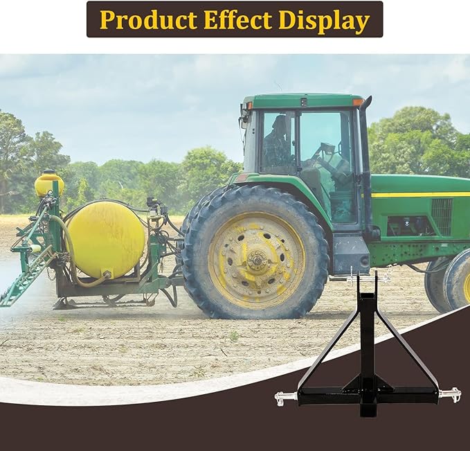 7BLACKSMITH 3 Point 2" Receiver Trailer Hitch Category 1 Tractor Tow Drawbar Adapter for BX Kubota, John Deere, LM25H WLM Tractor, NorTrac, Kioti, Yanmar, Cat