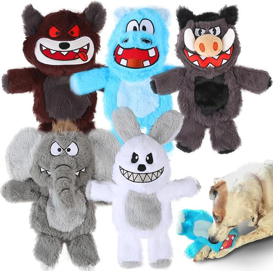 Bzonsmart Dog Squeaky Toys.5 Pack Crinkle Value Bundle .Soft Non-Shedding Puppy Toys & Self-Play Teething Toy for Dogs, Cute Pet Supplies .Dog Toys for Chewers, Small, Medium & Large Dogs