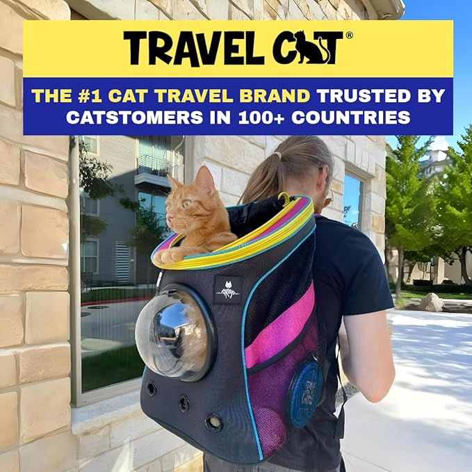 Fat Cat Backpack Carrier - Airline Approved Cat Carrier with Space Capsule Bubble for for Small Cats, Kitten - Premium Stray Cat Carrier Backpack for Outdoor, Travel, Hiking, Pet Supplies