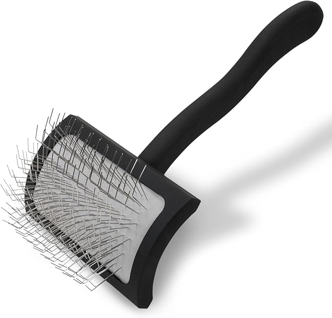 Chris Christensen Big K Dog Slicker Brush for Dogs (Goldendoodles, Labradoodles, Poodles), Groom Like a Professional, Fluff Detangle Style, Saves Time Energy, Black, Medium