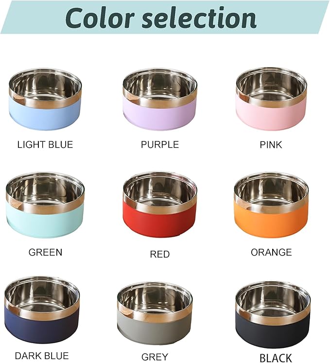 Personalized Dog Bowls with Name, BUGMKCS Customized Steel-stanless Pet Water Bowls for Both Cat & Dog, Engraved Dog Water Bowl, Durable Cute Double Layer Reinforcement Cat Food Bowl for Pets Gifts
