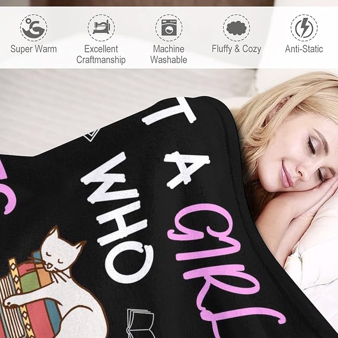 Personalized Cat Blanket Gifts with Name - 60"x80" Cute Throw Blanket for Adults Kids - Black Soft Plush Throws for Bed, Couch & Travel