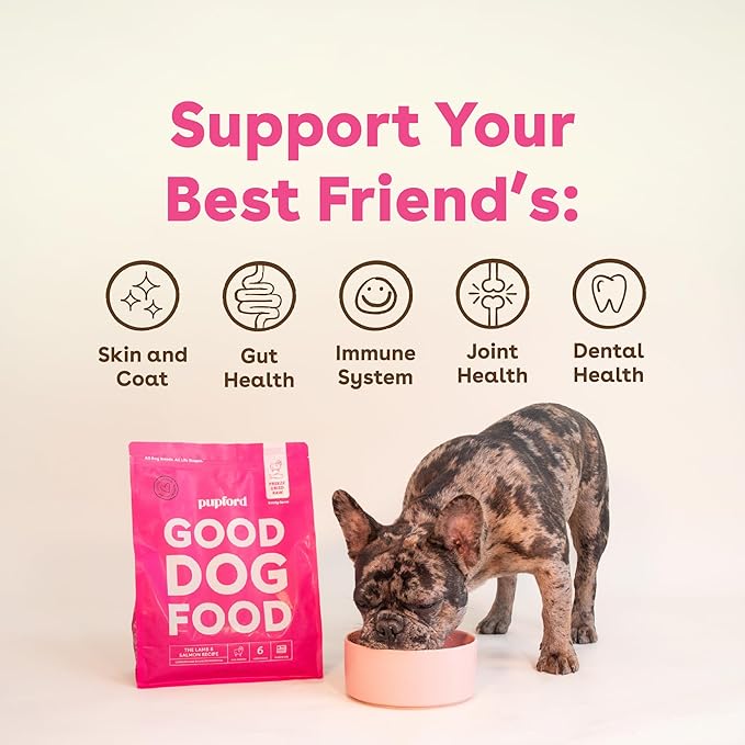 Pupford Good Dog Food, Freeze-Dried Raw, High-Protein, Superfood Ingredients, Vet-Approved, No Fillers or Artificial Additives (Lamb & Salmon Recipe, 25 oz)