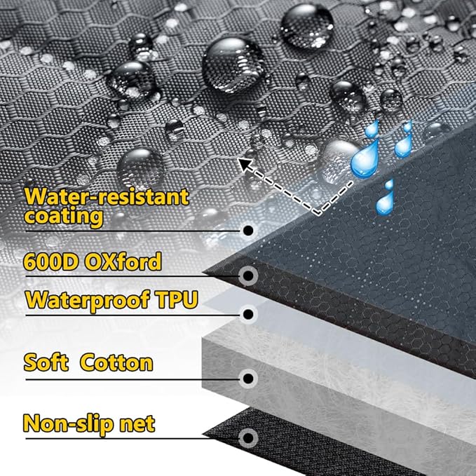 Vailge 6 in 1 Car Seat Cover for Back Seat, 60/40 Split, 100% Waterproof with Mesh Window, Scratch Prevent Anti-slip Dog Hammock, Standard