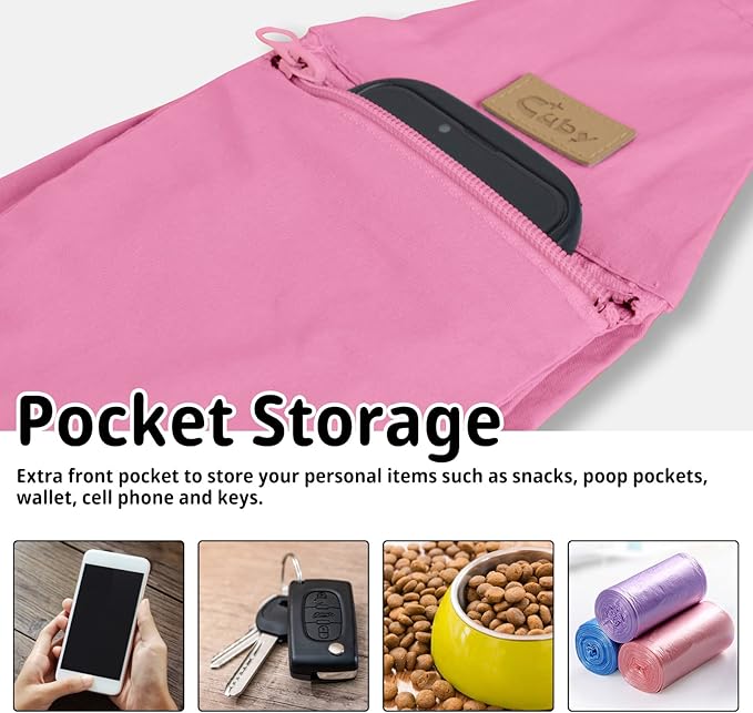 CUBY Dog and Cat Sling Carrier, Hands Free Reversible Pet Papoose Bag, Soft Pouch Adjustable, Suitable for Puppy Cats for Outdoor Travel (Pink Classic, S-Adjustable Strap)