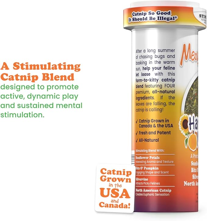 Meowijuana Get Spooked Bundle | Pumpkin Spice Latte Refillable Toy and Harvest Moon Blend | Promotes Play and Cat Health | Includes North American Organic Catnip