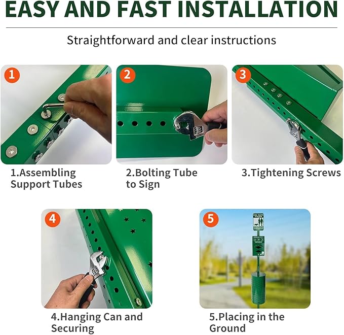 Dog Waste Station - Durable Dog Poop Trash Can Outside with 10-Gallon Capacity, Poop Bag Dispenser, and Convenient Lid, Pet Waste Station for Easy Clean-Up in Parks, Yards, and Public Spaces