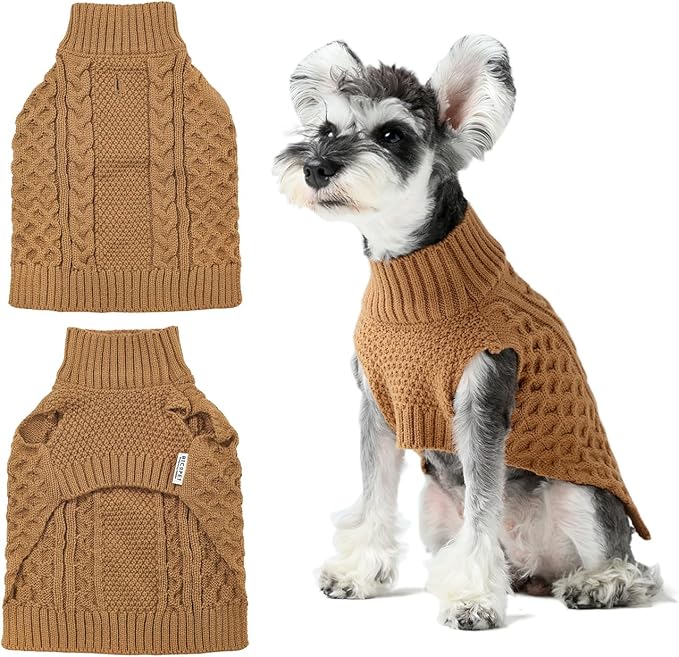 Dog Sweaters for Small Male, Medium Dogs Boy, Girl Female, Puppy Sweater Large Dog Sweaters Pet Clothes Christmas Soft Puppies Clothing Winter Warm Outfit for Cat Apparel(Orange,M)