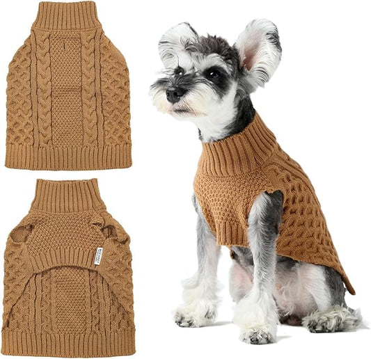 Dog Sweaters for Small Male, Medium Dogs Boy, Girl Female, Puppy Sweater Large Dog Sweaters Pet Clothes Christmas Soft Puppies Clothing Winter Warm Outfit for Cat Apparel(Toffee Orange,XXL)