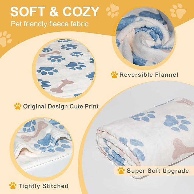 Dog Blanket for Medium Dogs Washable - Soft Fluffy Puppy Blanket with Premium 300GSM Coral Fleece, Cozy Calming Cat Blankets for Indoor Cats for Kitten Doggy,White