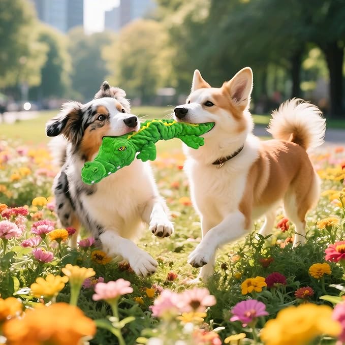 Dog Toys,Interactive Stuffed Squeaky Animal Crinkle Plush Toy for Small, Middle, Large Dogs, Interactive Dog Toy to Keep Them Busy,Large Dog Toys for Tug of War Game,Crocodile