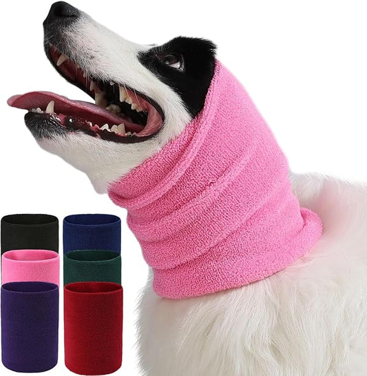 Dog & Cat Calming Band Cat Anxiety Relief Cover,Double Layer Thickened Pet Ears Elastic Neck Band Noise Cancelling Ear Muffs for Anxiety Relief/Noise Protection,Grooming,Thunder,Fireworks