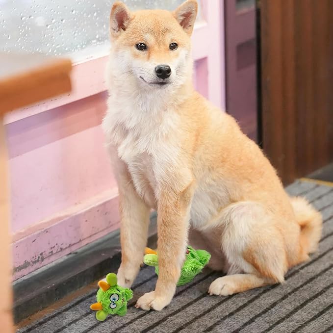 Plush Squeaky Dog Toy Ball, Dental Care, Skin-Friendly and Soft and Relieve Stress,Dog Training Interactive Pet Cute Plush Fashionable Toy Ball (Green,Small)