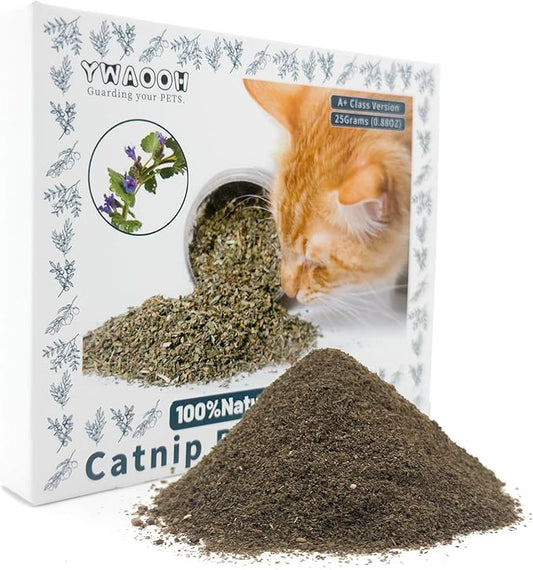 Premium Catnip for Cats & Kittens – Cold-Processed, High Potency Nepetalactone, 100% Pure Organic Leaf-Only Catnip for Toys, Scratchers, Refills, Stimulates Play & Protects Furniture - 25g