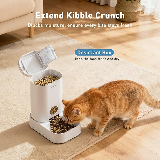 PAWGETHER® 2 Pack Gravity Cat Feeder and Water Dispenser 1 Gallon/3.5L Automatic Cat and Dog Feeder and Watererer with Pet Food Bowl for Puppy Kitten Rabbits