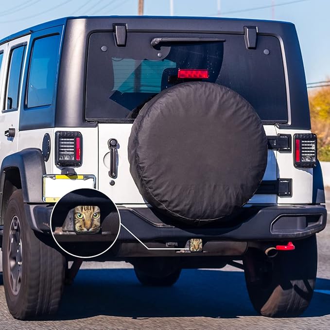 Swono Cat Head Hitch Receiver Cover Cute Green-Eyed Cat Pet Kitten Sturdy Rubber Tow Hitch Cover Hitch Tube Plug Receiver Cap Fits to 2" Tow Hitch Receiver,Easy to Install