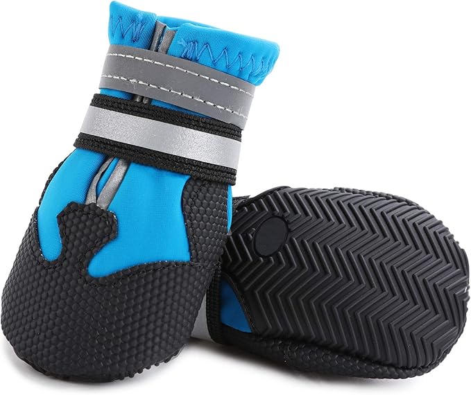 Dimicoo Water-Resistant Dog Boots for Medium Large Dogs,Non-Slip Dog Shoes for Winter Snow,Lightweight Paw Protector for Cold Pavement,Soft Dog Booties for Outdoor Walking Indoor Hardfloors