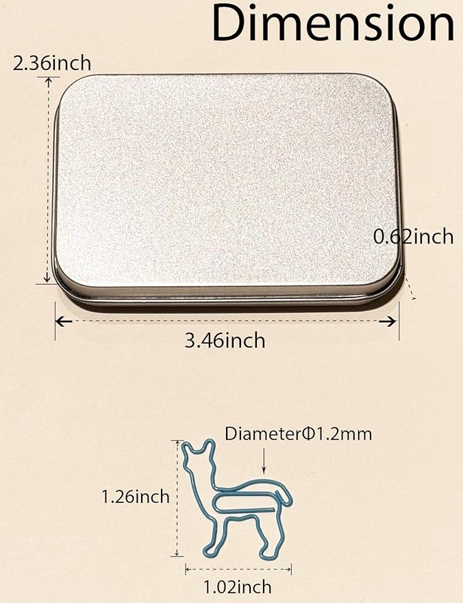 Cute Paper Clips, 60 PCS Alpaca Shaped Paper Clips Animal Bookmarks Clips, Assorted Colors, Fun Office Gifts for Women Men Coworkers Teachers Students Girls Boys, Christmas Gifts