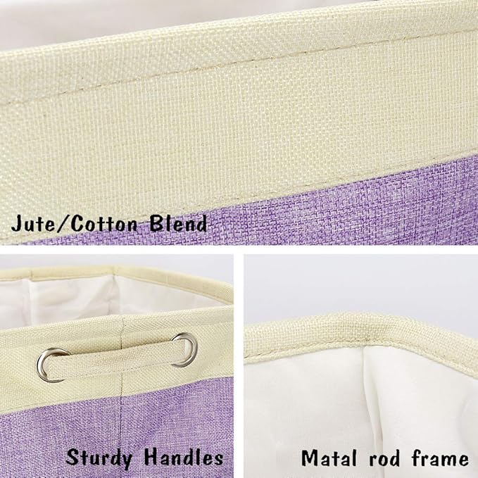 PET ARTIST Collapsible Dog Toy Storage Basket Bin with Personalized Pet's Name - Rectangular Storage Box Chest Organizer for Dog Toys,Dog Coats,Dog Clothing,Dog Apparel & Accessories,Purple