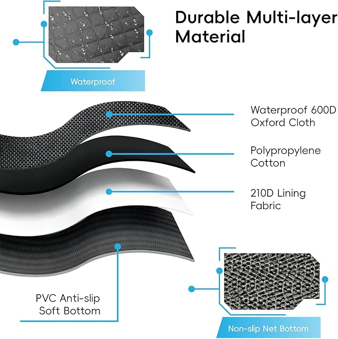 Dog Car Seat Cover for Pets Back Seat Cover for Dogs Hammock Nonslip Scratchproof Backseat Pet Protector Mat with Mesh Visual Window & Pockets for Cars Trucks SUVs -Black