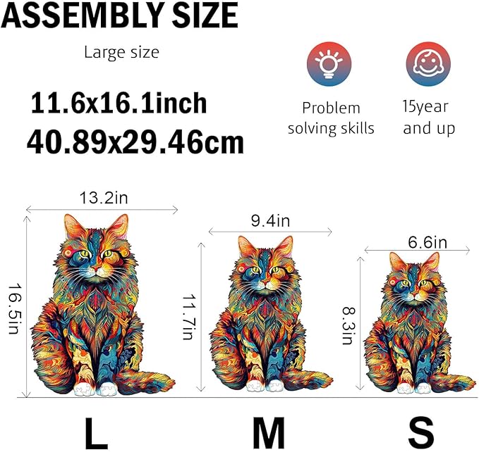 Jigfoxy Wooden Puzzles for Adults, Unique Animal Shape Wood Jigsaw Puzzles Gifts for Adults, Challenging Jigsaw Puzzle（XL-23.6 * 18.9in-620pcs）