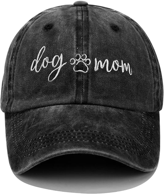 Women's Dog Mom Hat Vintage Adjustable Baseball Cap Washed Cotton Denim Dog Girls Hat