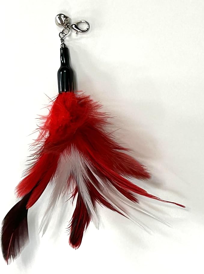 Interactive Cat Teaser Wand with Feather Attachments, Multi-Color Toys, 8 Piece Set