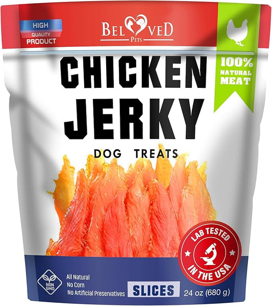 Dog Treats Chicken Jerky 1.5 Lb - Human Grade Pet Snacks & High Protein Meat - All Natural High Protein Dried Strips - Best Chews for Training Small & Large Dogs - Bulk Soft Pack Made for USA