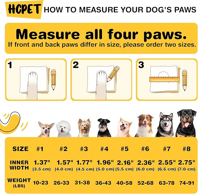 Hcpet Dog Shoes for Large Dogs, Waterproof Dog Booties for Small Medium Dogs, Anti-Slip Dog Boots & Paw Protectors for Hot Pavement Winter Snow Hiking with Reflective Straps Khaki Size 6