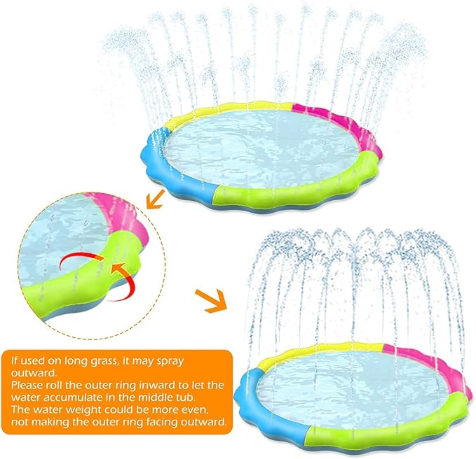 Kids Dog Splash Pad Sprinkler - Jasonwell Non Slip Dog Sprinkler Pad Splash Pool Puppy Dogs Pool Summer Outdoor Water Toys Backyard Durable Splash Pad for Toddlers Kids Small Medium Large Dogs Pet