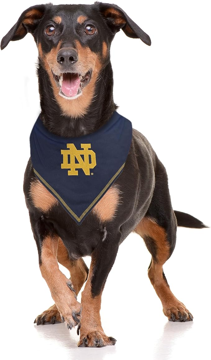 Pets First NCAA Notre Dame Tie Bandana, Small/Medium. Dog Bandana Scarf Bib for Pet Cat Dog. The Ultimate Game-Day, Party Bandana (ND-3550-S-M)