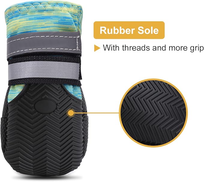 Dimicoo Water-Resistant Dog Boots for Medium Large Dogs,Non-Slip Dog Shoes for Winter Snow,Lightweight Paw Protector for Cold Pavement,Soft Dog Booties for Outdoor Walking Indoor Hardfloors