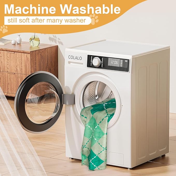 Premium Soft Dog Blanket - Brown Flannel Fleece - Paw Print - Small/Medium Dog, Puppy & Kitten,Green