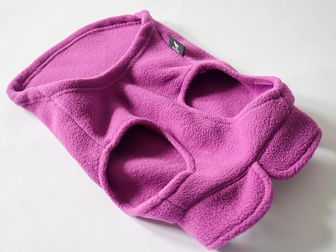 JACKO & CO - Fleece Vest Dog Sweater with Leash Ring - Soft, Warm & Lightweight Pullover Coat for Small & Medium Dogs, Puppies & Cats - Cozy Fall/Winter/Spring Pet Jacket (Purple, XX-Large 25-35lbs)