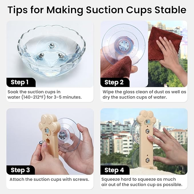 Cat Window Perch, Cordless Foldable Cat Window Hammock with Removable Soft Cover for Indoor Cats, Resting Seat for Inside (Yellow, 2 Pack)